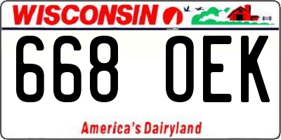 WI license plate 668OEK