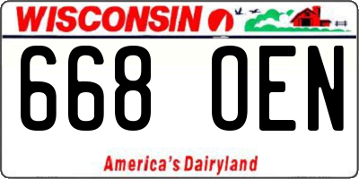 WI license plate 668OEN