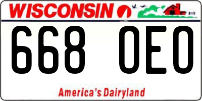 WI license plate 668OEO