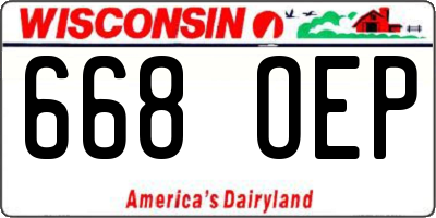 WI license plate 668OEP