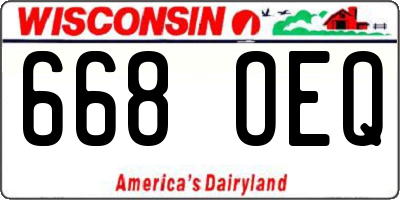 WI license plate 668OEQ