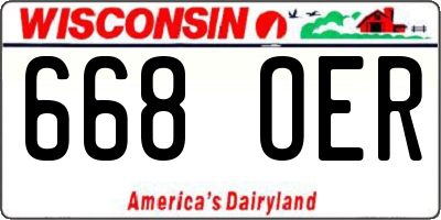 WI license plate 668OER