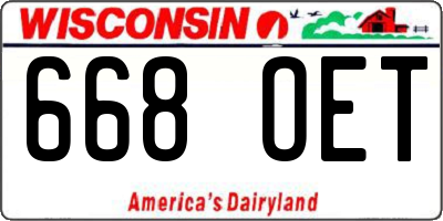 WI license plate 668OET
