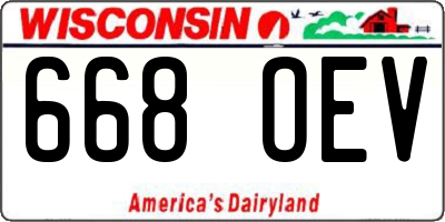 WI license plate 668OEV