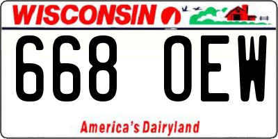 WI license plate 668OEW