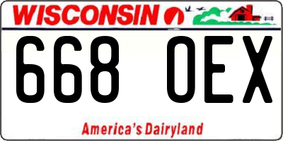 WI license plate 668OEX