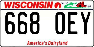 WI license plate 668OEY