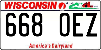 WI license plate 668OEZ