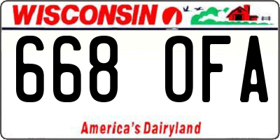 WI license plate 668OFA