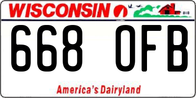 WI license plate 668OFB