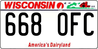 WI license plate 668OFC