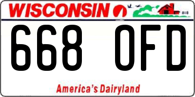 WI license plate 668OFD