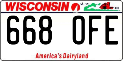 WI license plate 668OFE