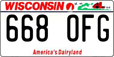 WI license plate 668OFG