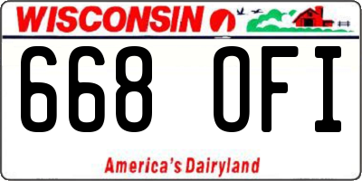 WI license plate 668OFI