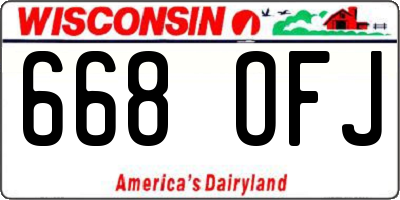 WI license plate 668OFJ