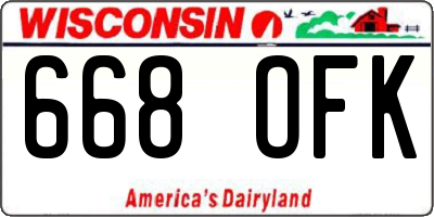 WI license plate 668OFK