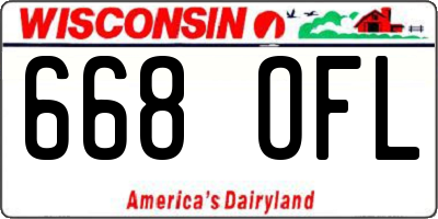 WI license plate 668OFL