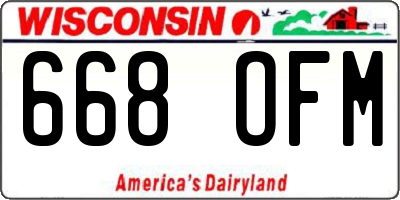 WI license plate 668OFM