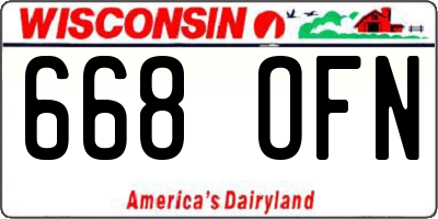 WI license plate 668OFN