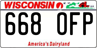 WI license plate 668OFP