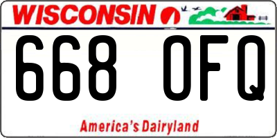 WI license plate 668OFQ