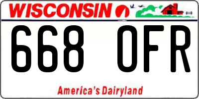 WI license plate 668OFR