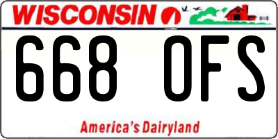WI license plate 668OFS