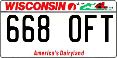WI license plate 668OFT