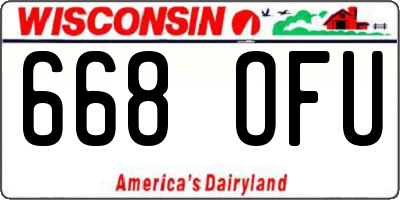 WI license plate 668OFU