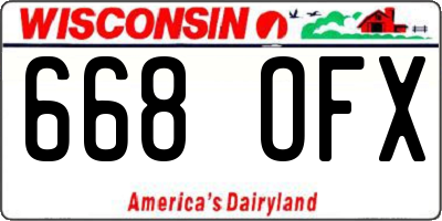 WI license plate 668OFX
