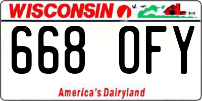 WI license plate 668OFY