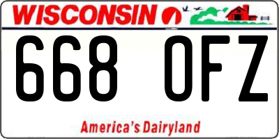 WI license plate 668OFZ
