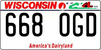 WI license plate 668OGD