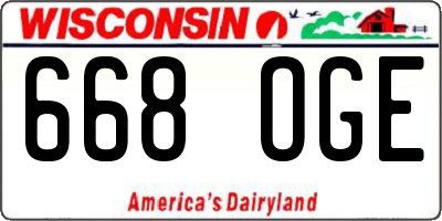 WI license plate 668OGE