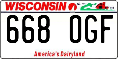 WI license plate 668OGF