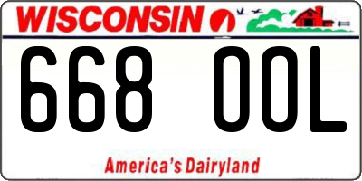 WI license plate 668OOL