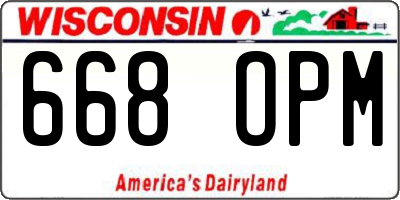 WI license plate 668OPM