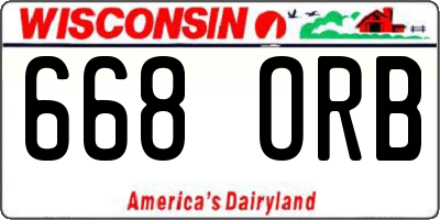 WI license plate 668ORB