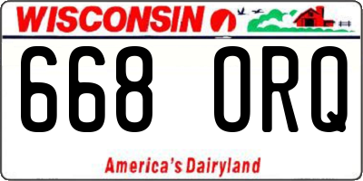 WI license plate 668ORQ