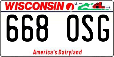 WI license plate 668OSG