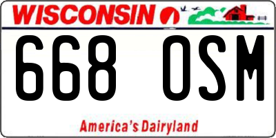WI license plate 668OSM