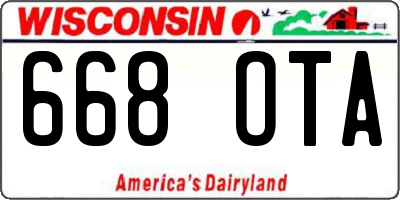 WI license plate 668OTA