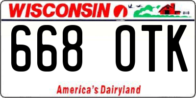WI license plate 668OTK