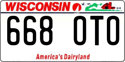 WI license plate 668OTO