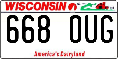 WI license plate 668OUG