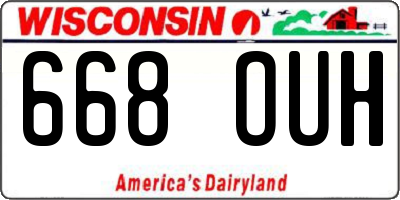WI license plate 668OUH