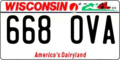 WI license plate 668OVA