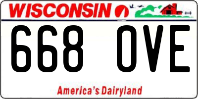 WI license plate 668OVE