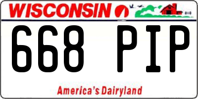WI license plate 668PIP